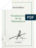 Hilbert D. - Fundamentos de La Matemáticas