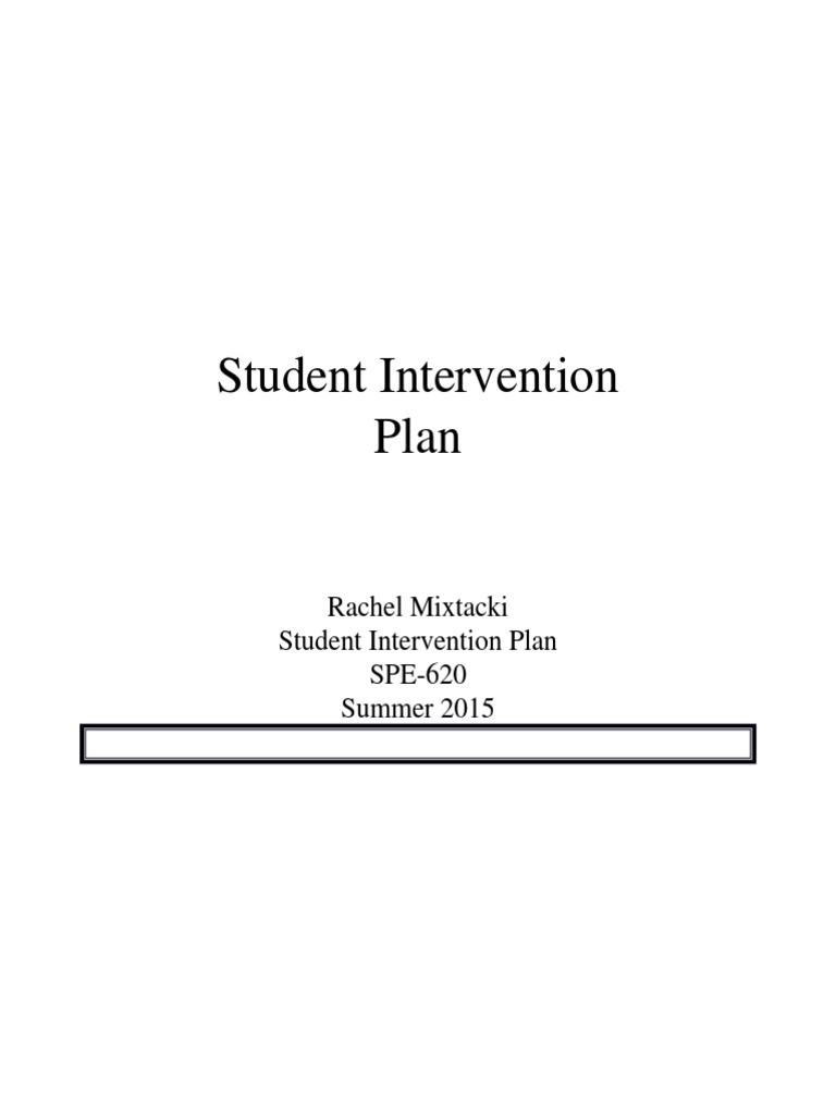 Student Intervention Plan for Literacy | PDF | Reading Comprehension ...