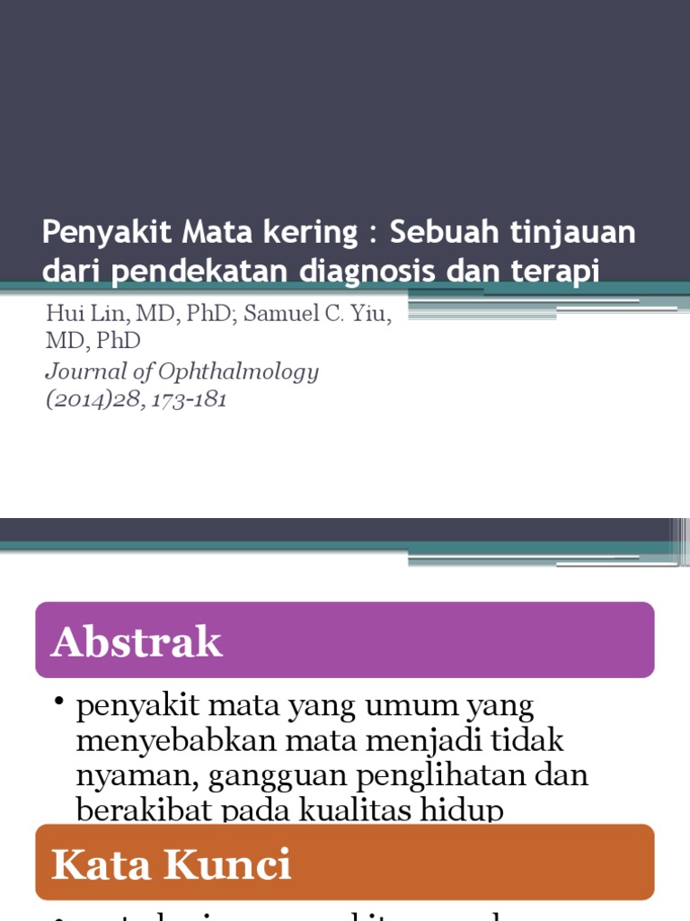 Penyakit Mata Kering Cornea Androgen