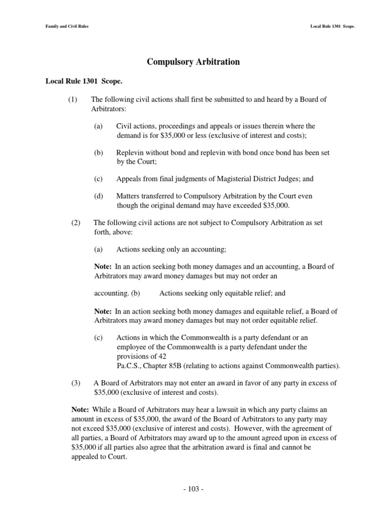 Compulsory Arbitration PDF Discovery (Law) Complaint