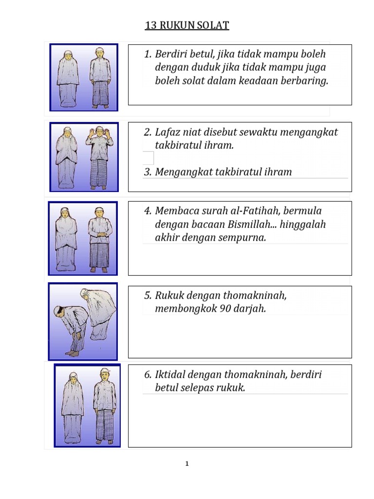 13 Rukun Solat Pdf