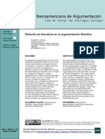 Arroyo Reductio Ad Absurdum en La Argumentación Filosófica