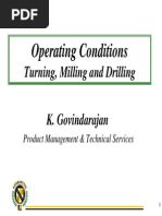 5.1 Operating Conditions - Turning, Milling & Drilling