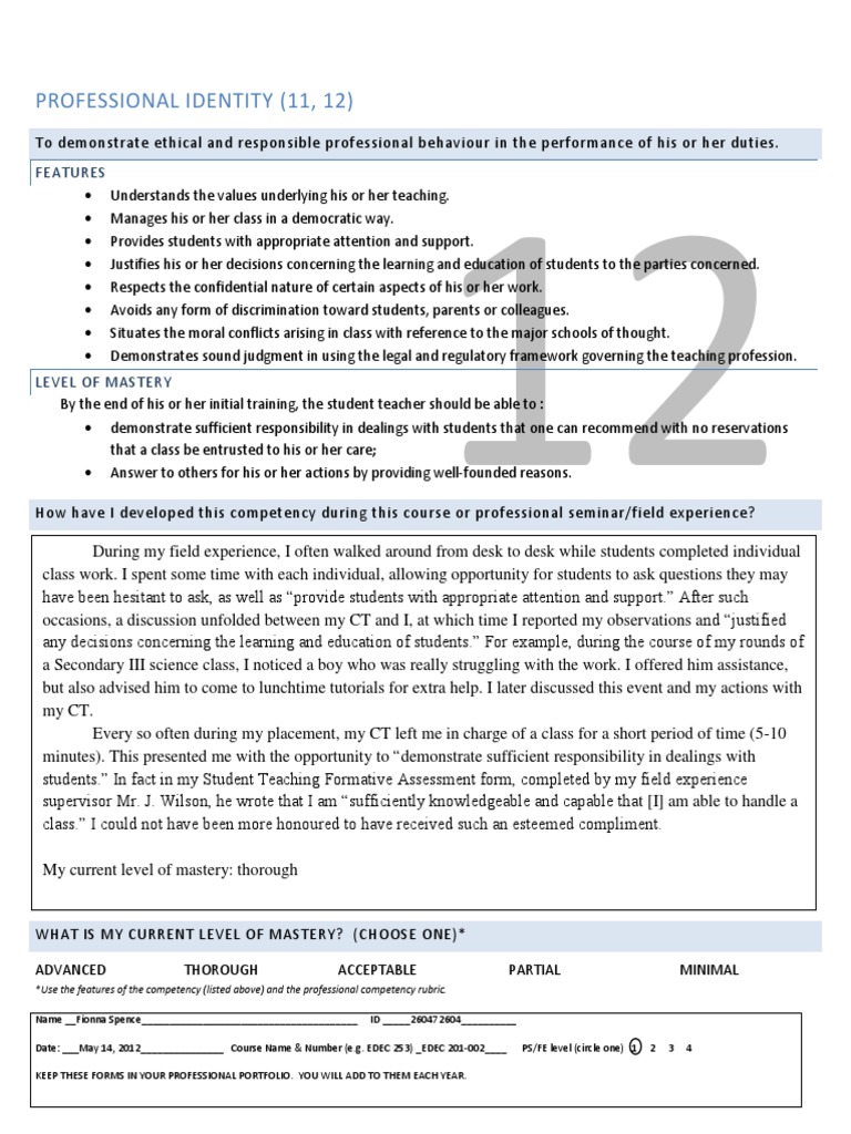 PC 12 - Fe 1 | PDF | Competence (Human Resources) | Teachers