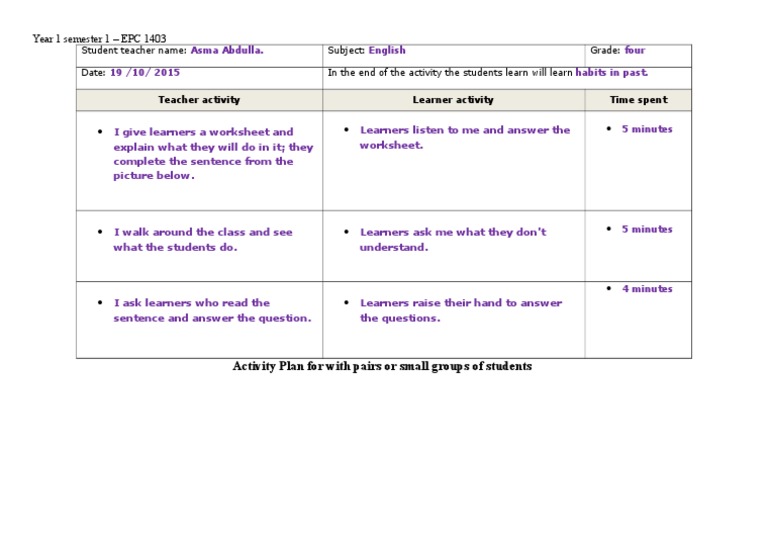 Plan Activity 2 | PDF