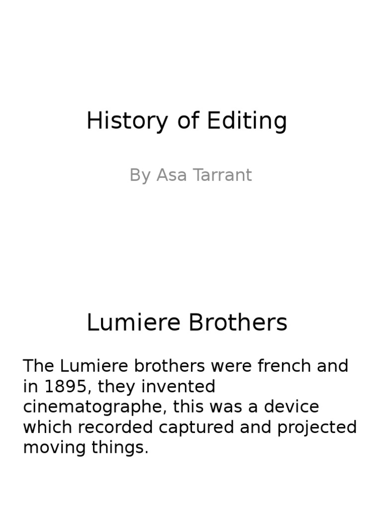 Evolution of Film Editing Techniques | PDF | Games & Activities | Home ...