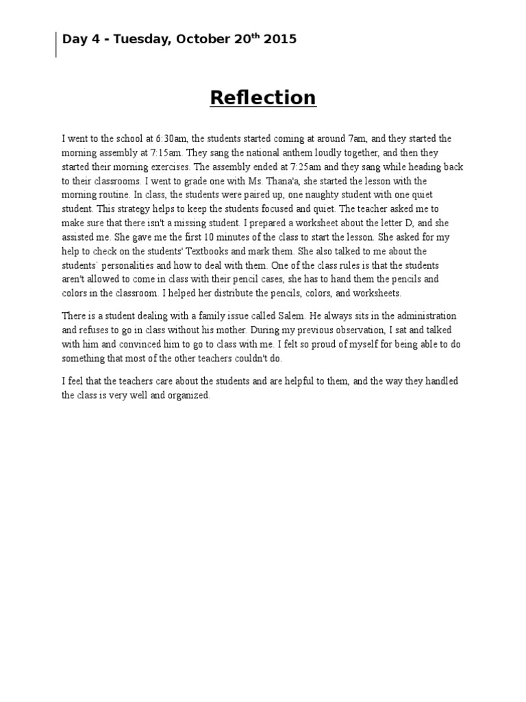 Reflection 2 3 | PDF | Wellness