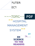 Computer Science C++ Project On Hospital Management System For CBSE Class XII
