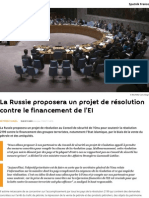 La Russie Proposera Un Projet de Résolution Contre Le Financement de l'EI
