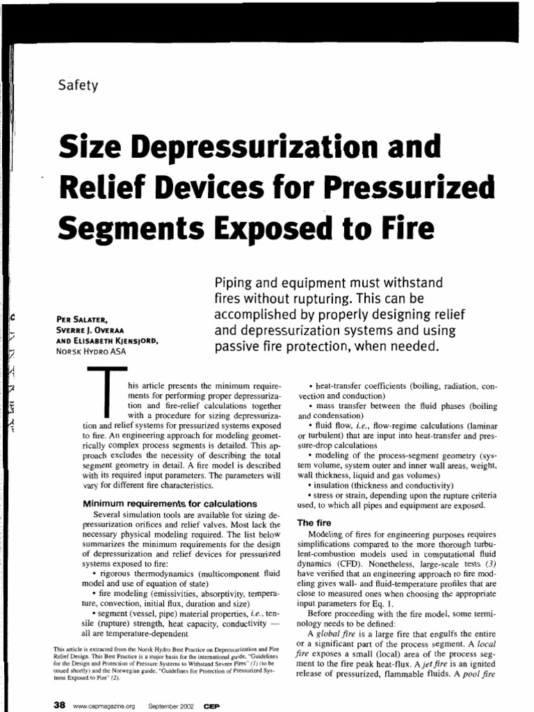 Relief Devices For Segments Exposed To Fire | PDF