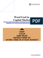 Word Used in Capital Market