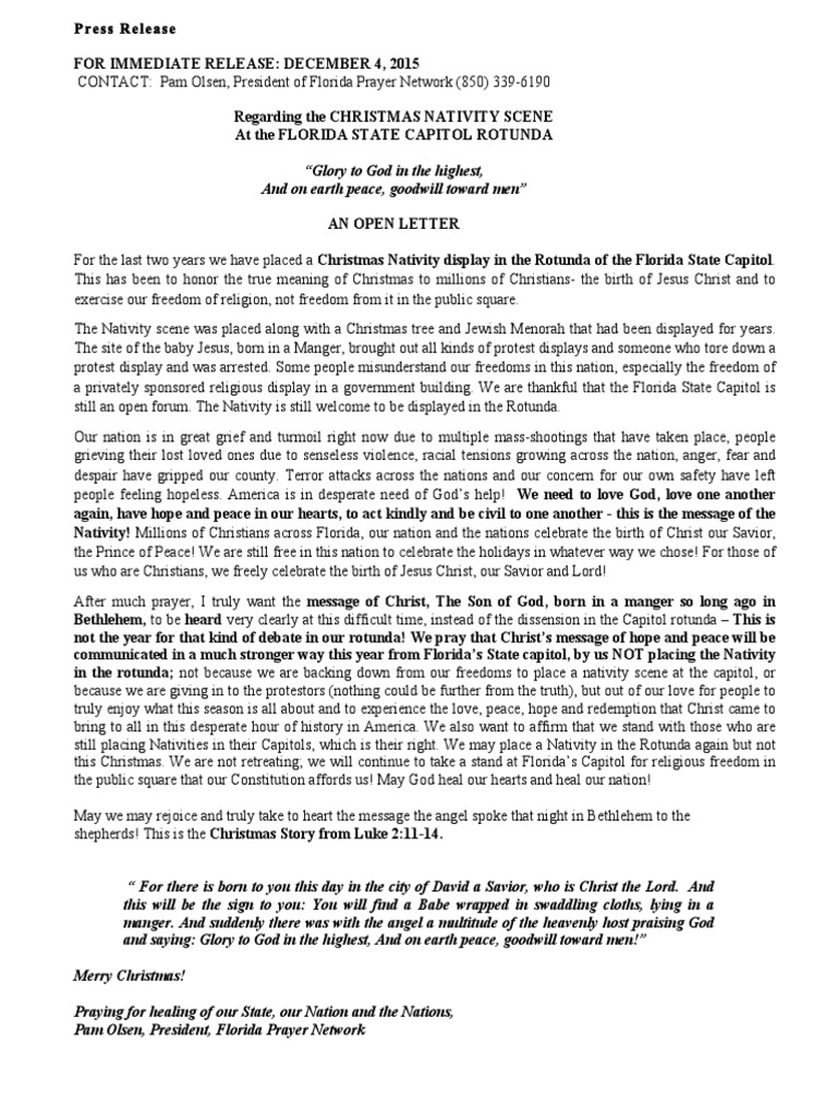 Nativity Scene Letter.pdf Christmas Nativity Of Jesus