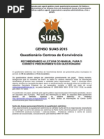 Questionario Centros de Convivencia - Censo SUAS 2015