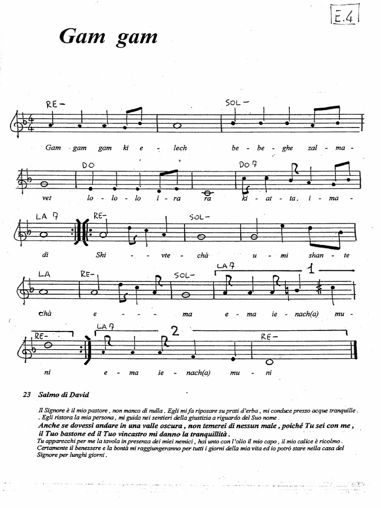 Gam Gam Spartito Per Pianoforte Pdf