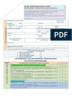 FICHA DE OBSERVACI+ôN DE CLASE NIVEL INICIAL