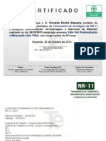 Certificado de treinamento NR-11