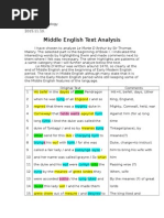 Middle English Analysis