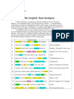 Middle English Analysis