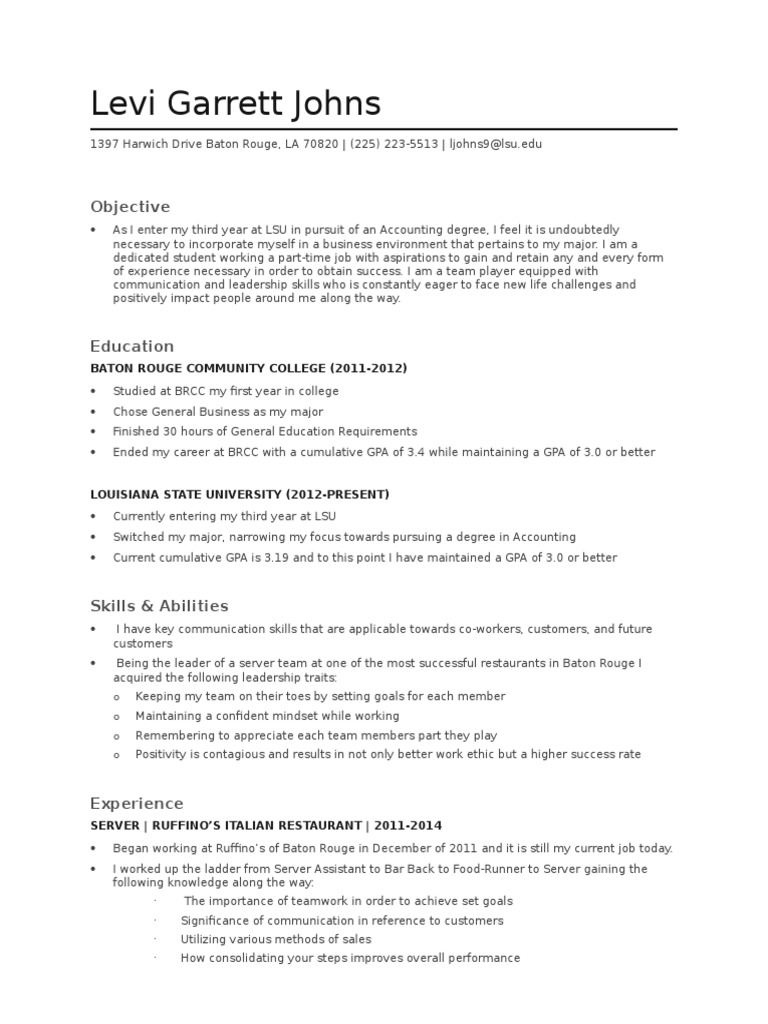 Resume Rough Draft PDF