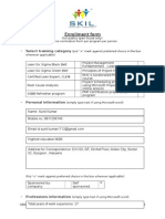 Enrollment Form - Word Format - Open House