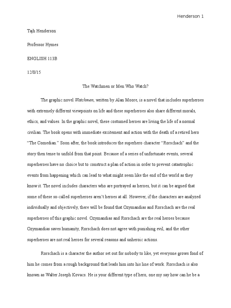 Watchmen essays image