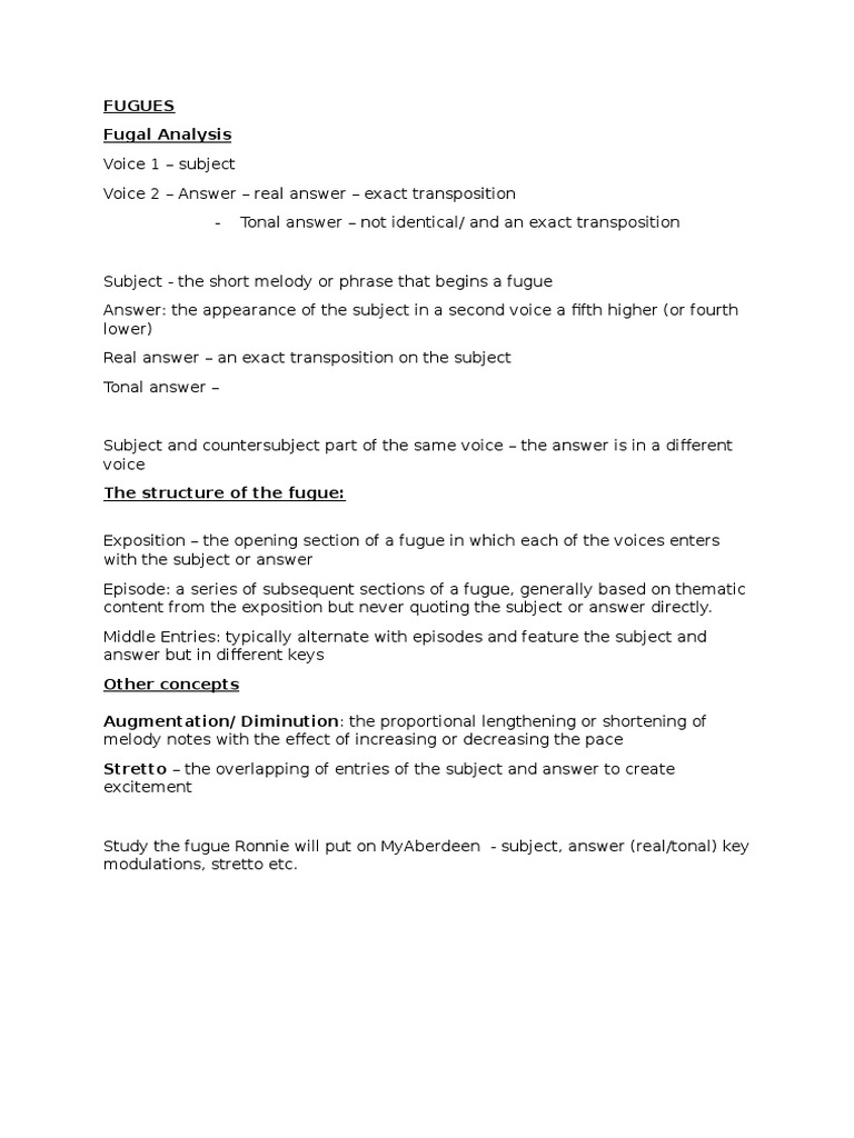 Fugues Fugal Analysis | PDF | Language Arts & Discipline | Art