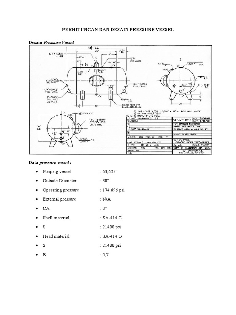 Design Pressure Vessel Calculations | PDF | Teaching Methods ...