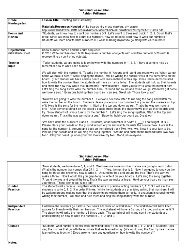 Ashton Prillaman Lesson Plan 10 22 15 | PDF