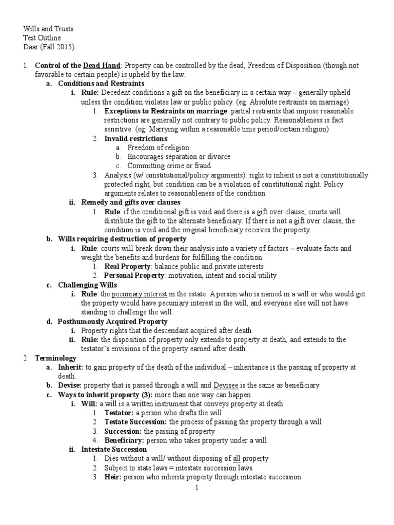 Wills, trusts, and estates questions and answers picture