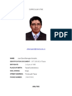 Curriculum Vitae: NAME: Juan David Barragán Montaño