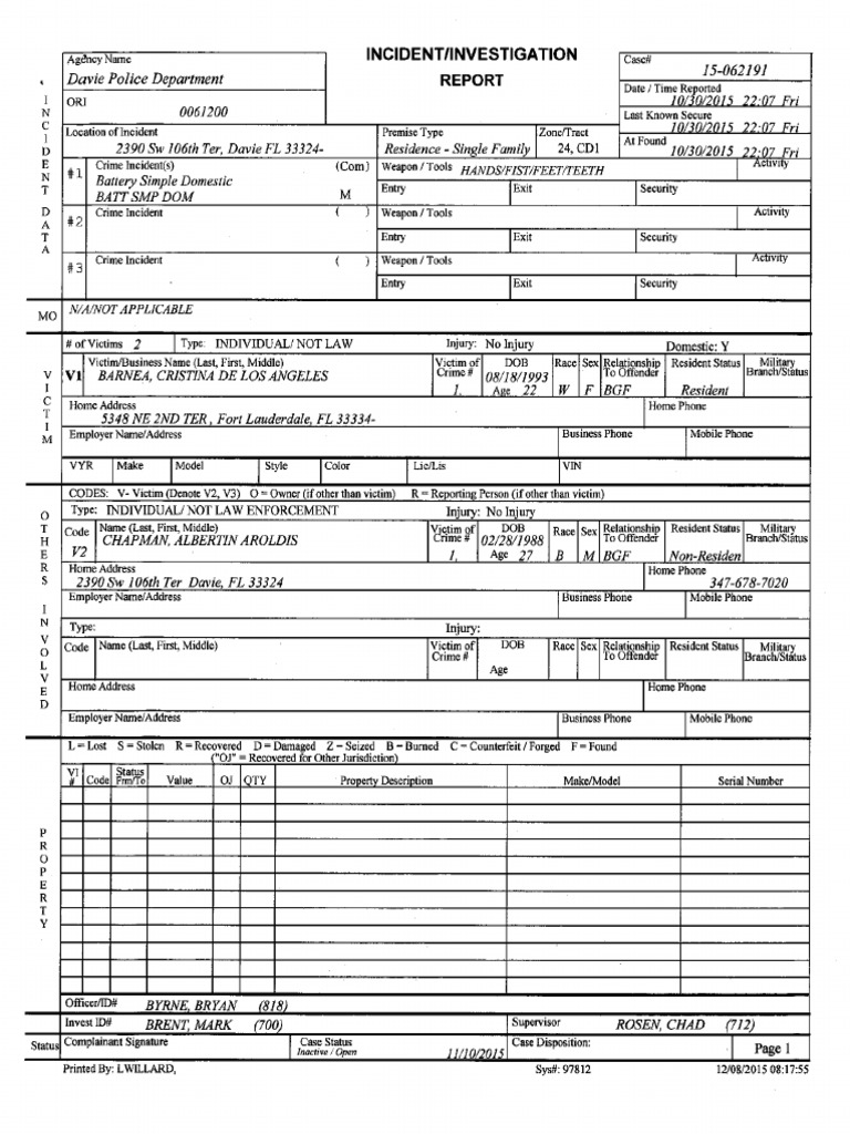Chapman Police Report | PDF