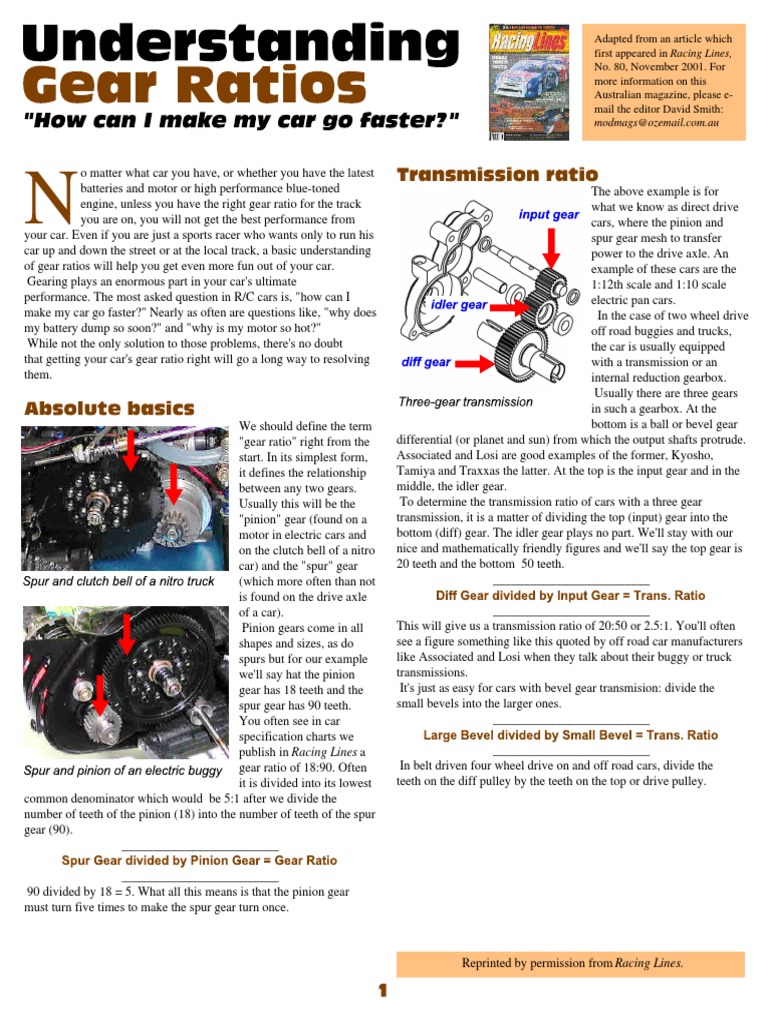 Gear Ratios Understanding Gear Ratios Team Associated Gear