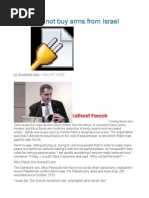 SL Should Not Buy Arms From Israel