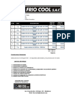 Cotizacion para Mantto Preventivo Frio Cool