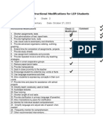 Checklist of Instructional Modifications For Lep Students