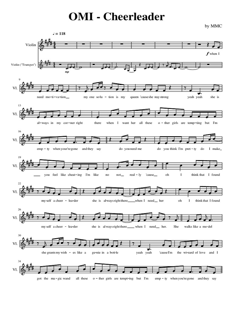 OMI Cheerleader Sheet Music | PDF | Poetry