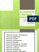 KLASIFIKASI METODE PENELITIAN