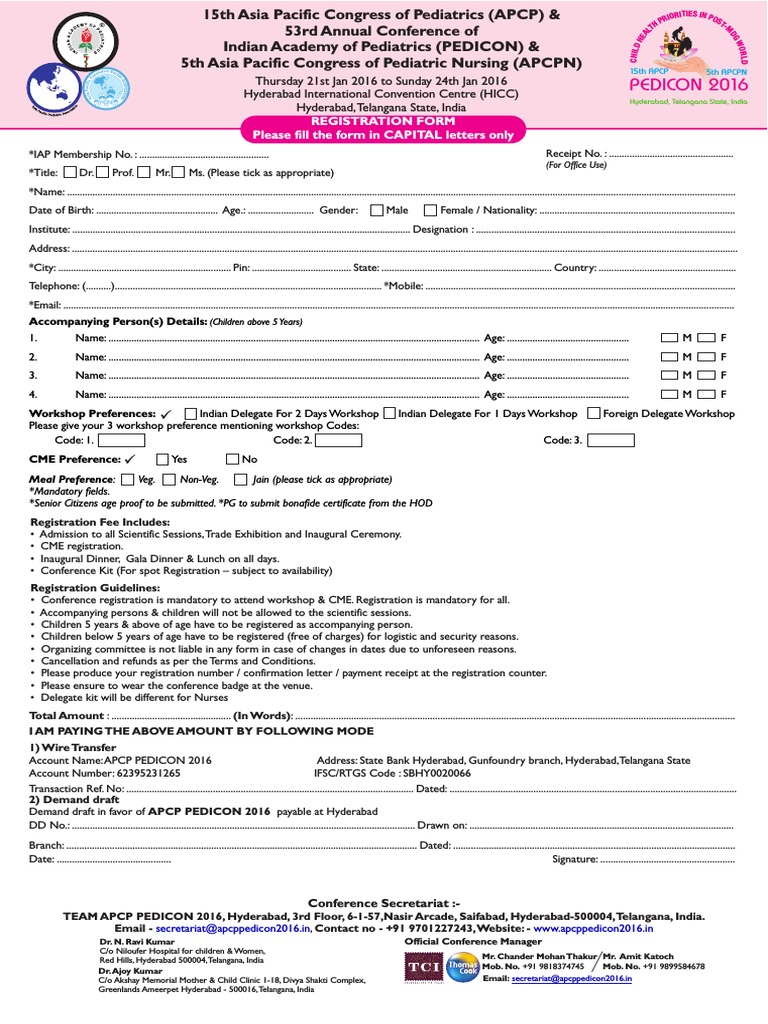 Apcppedicon2016 Registration Form | PDF | Payments | Business