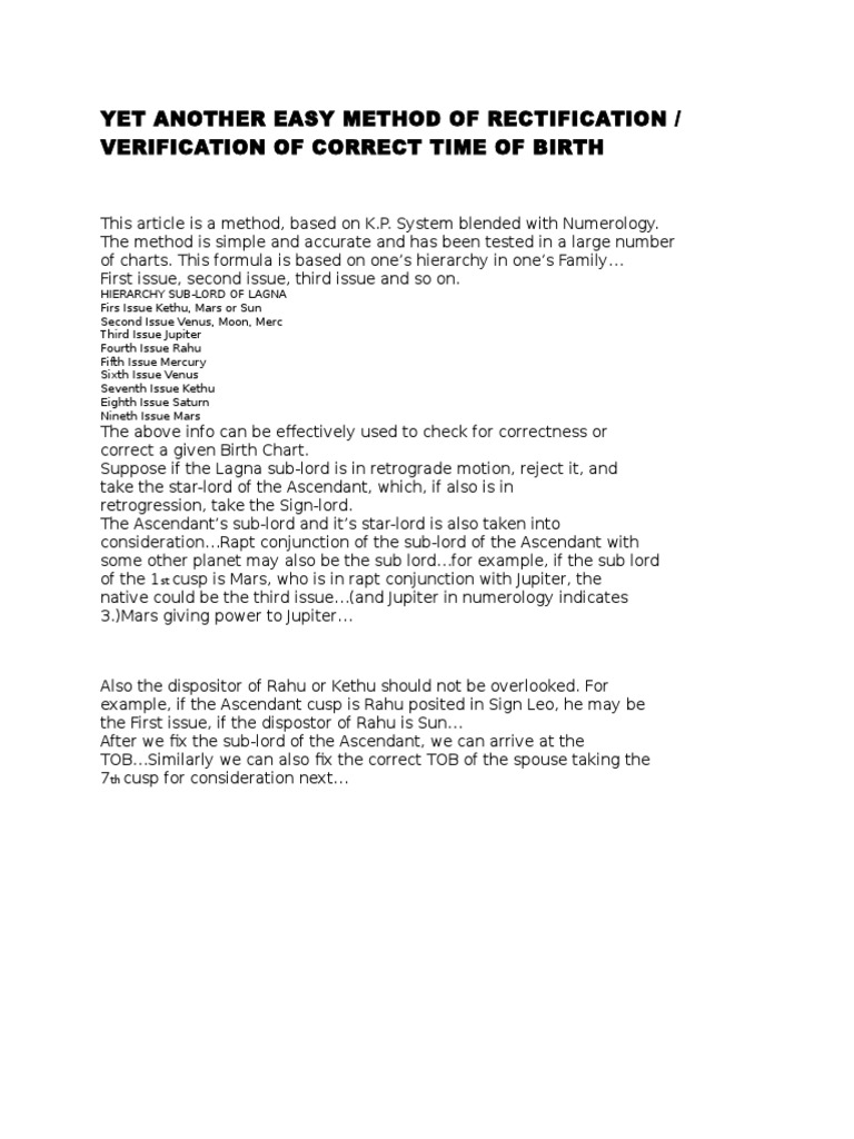 Yet Another Easy Method of Rectification | PDF