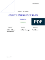 Onsite Emergency Plan o K