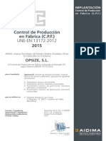 Certificado Del Control de Producción en Fábrica de OPSIZE