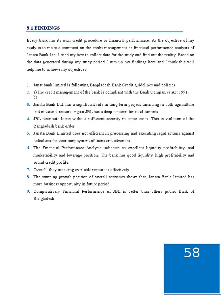 Finding and conclusion example picture