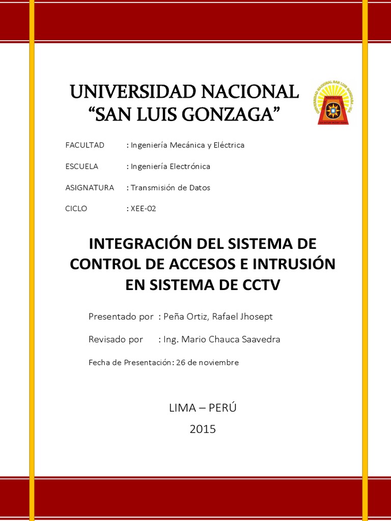 Integracion de Sistema CAI en Sistema CCTV | PDF | Circuito cerrado de ...