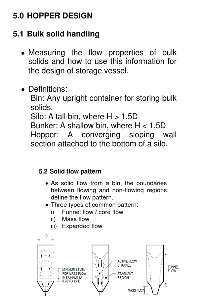 Hopper Design PDF Powder (Substance) Strength Of Materials