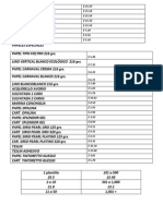 Lista de papeles precios 