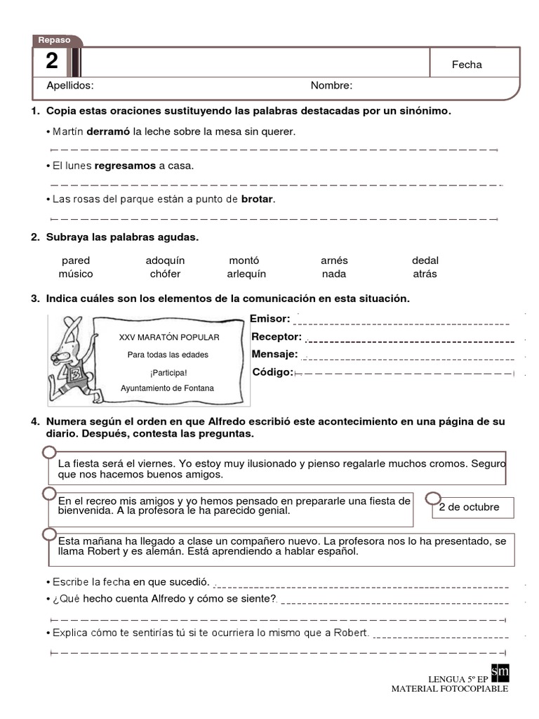 Repaso de Lengua 5º Primaria | PDF | Arte