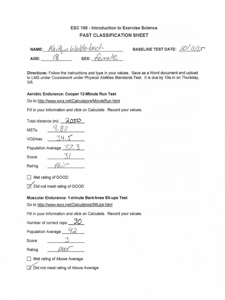ESC 100 Exercise Science Test Guide | PDF