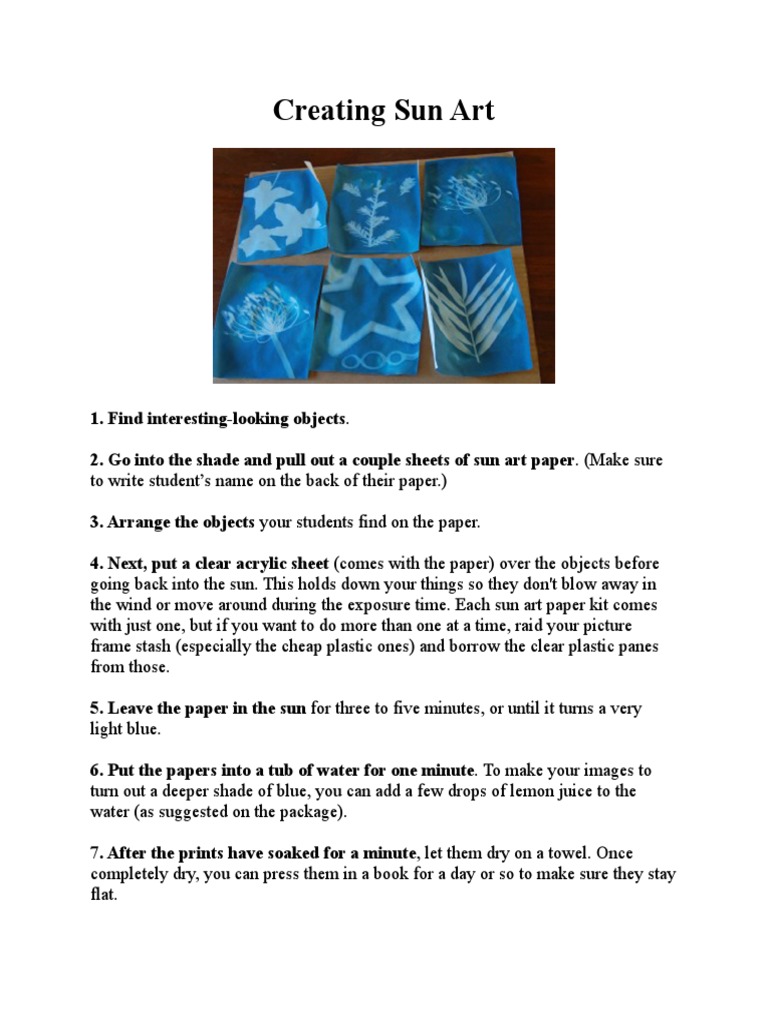 Creating Sun Art | PDF