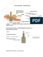 ESPECIFICACIONES  CONSTRUCION