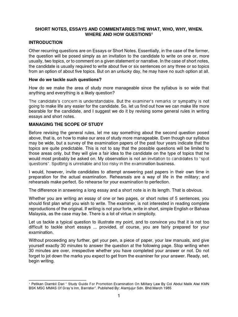 Writing Effective Short Notes | PDF | Court Martial | Crime & Violence